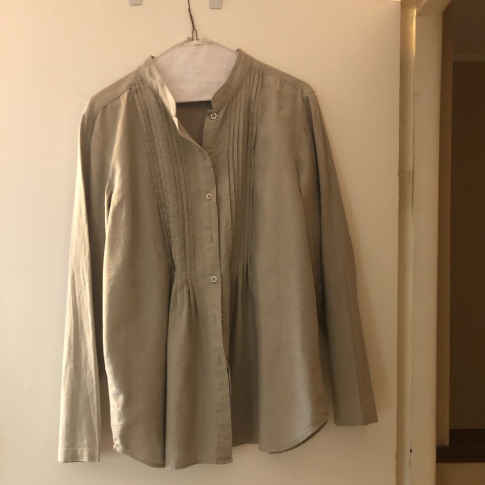 Pintucked long sleeve blouse